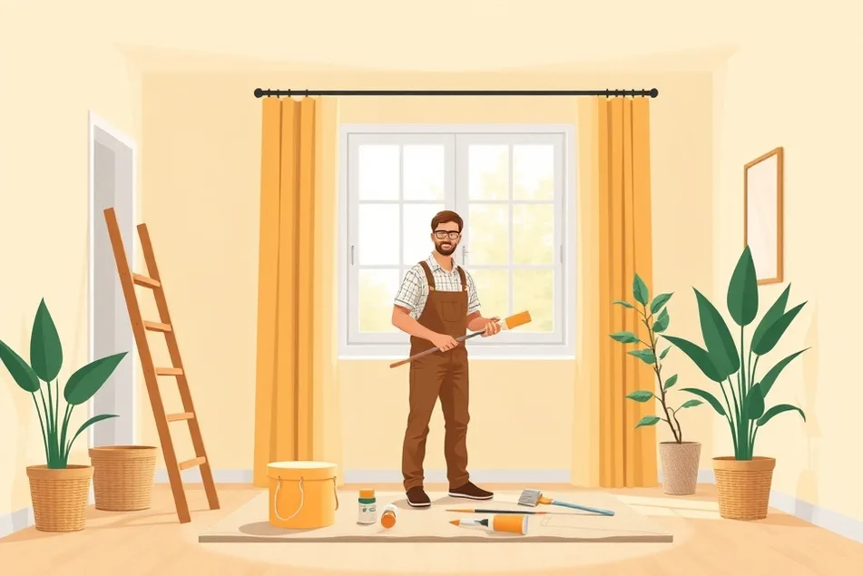 Intérieur rénové après travaux de peinture à Loire-Authion