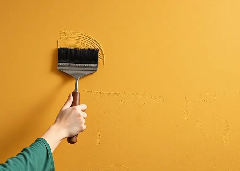 Application d'un enduit décoratif à la lisseuse sur un mur